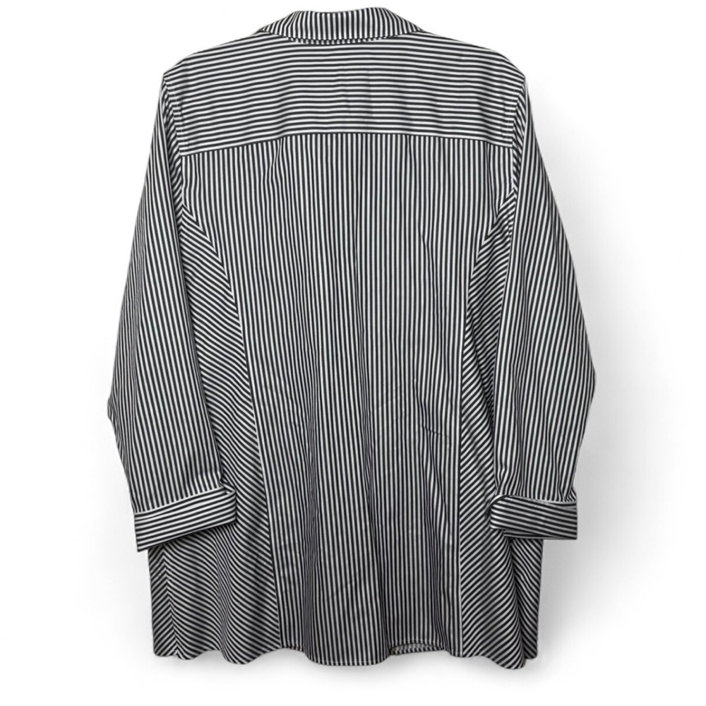 Chico’s Black White Striped Tunic Shirt XL (3) Cotton No Iron NWT - Picture 5 of 8